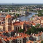 Blick über die Stadt Danzig (Gdansk) an der polnischen Ostsee
