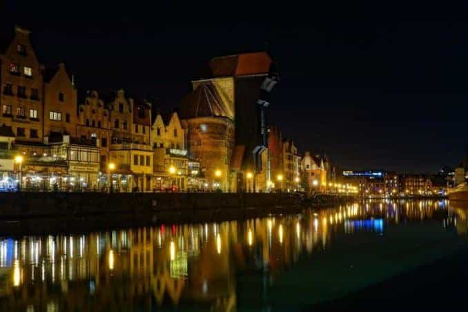 Danzig / Gdansk (Polnische Ostsee) in der Nacht