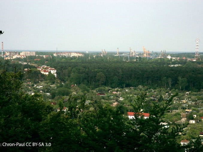 Aussicht vom Burgwall Golm nach Swinemünde