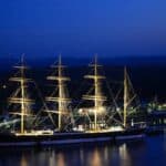 Segelschulschiff Passat bei Nacht