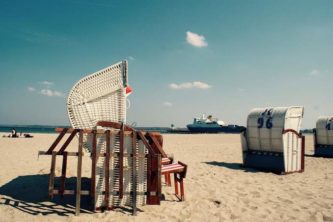 Travemünde Strand mit Strandkorb travemuende strand