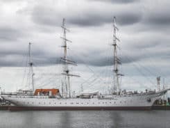 Ansicht der Gorch Fock von Seeseite