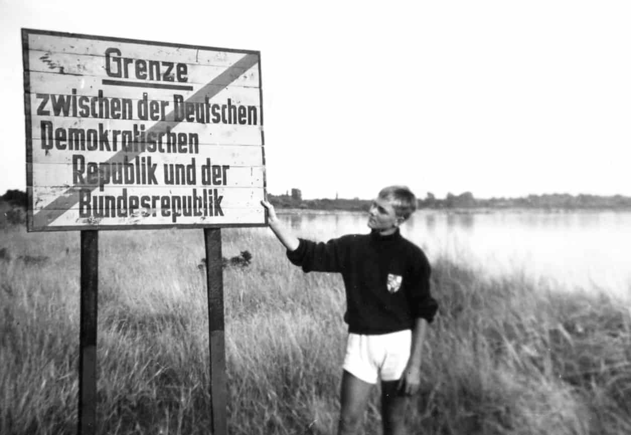 Grenzschild in Priwall 1959