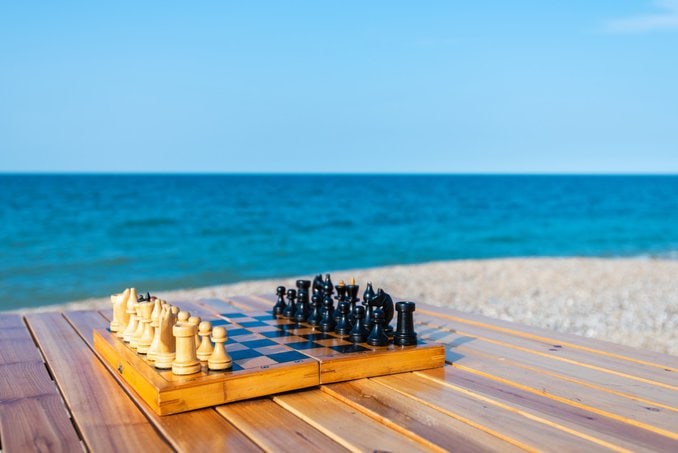 Schach am Ostseestrand
