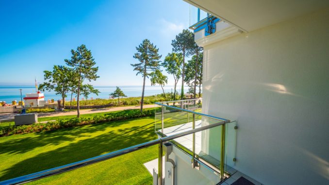 Blick vom Balkon einer Ferienwohnung an der Polnischen Ostsee