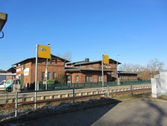 Bahnhof in Teschow (Alt Bukow) im Landkreis Rostock, Mecklenburg-Vorpommern