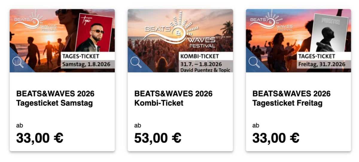 BEATS & WAVES 2026 Kühlungsborn: Strandfestival an der Ostsee Tickets buchen
