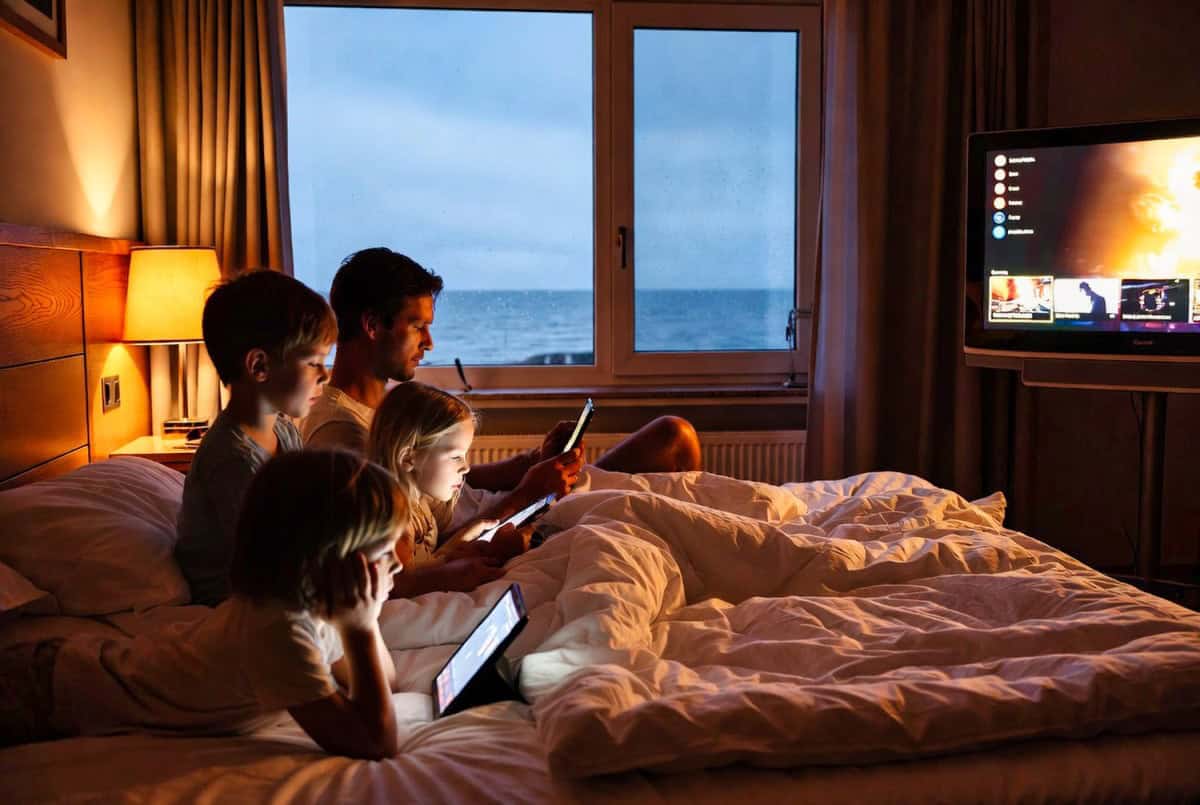 Eine Regenwoche an der Ostsee: Was Einheimische wirklich machen Streaming im Hotelzimmer